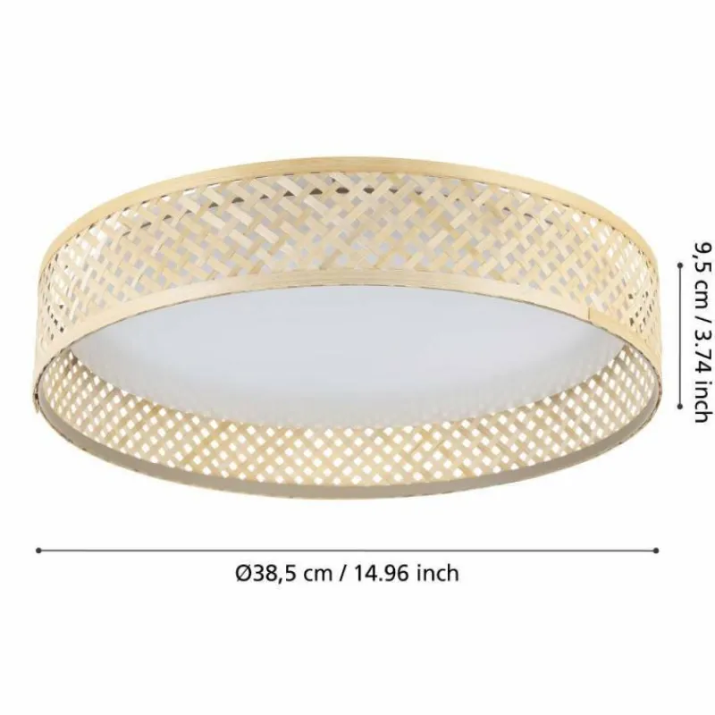 Style Boho-Chic-Luminaires Eglo Plafonnier Eglo LUPPINERIA LED Blanc, 1 lumière