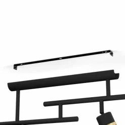 Luminaires Eglo Plafonnier Eglo LURONE Laiton, Noir, 4 lumières* Spots Et Projecteurs
