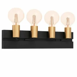 Luminaires Eglo Plafonnier Eglo MACCHIONE Laiton, Noir, 4 lumières* Plafonniers