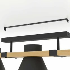 Lampes En Bois-Luminaires Eglo Plafonnier Eglo MACCLES Écru, Noir, 3 lumières
