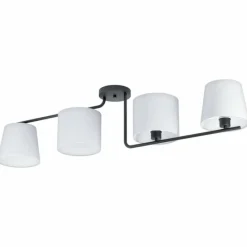 Lampes En Tissu-Luminaires Eglo Plafonnier EGLO MAROJALES Noir, 4 lumières