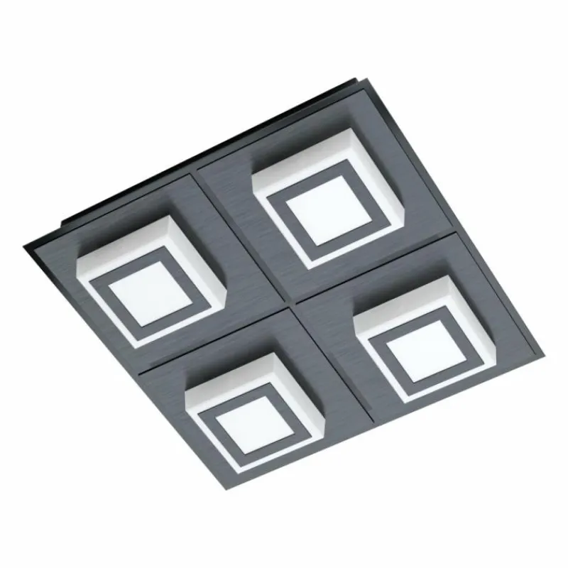 Luminaires Eglo Plafonnier Eglo MASIANO LED Noir, 4 lumières* Éclairage Led