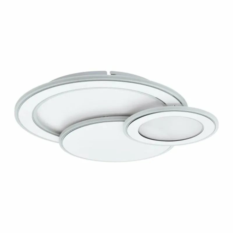 Luminaires Eglo Plafonnier Eglo MENTALURGIA LED Chrome, Blanc, 1 lumière