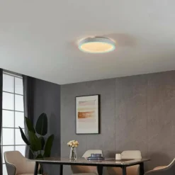 Luminaires Eglo Plafonnier Eglo MONTEMORELOS-Z LED Blanc, 1 lumière, Changeur de couleurs