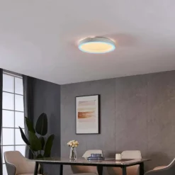 Luminaires Eglo Plafonnier Eglo MONTEMORELOS-Z LED Blanc, 1 lumière, Changeur de couleurs