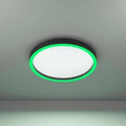 Luminaires Eglo Plafonnier Eglo MONTEMORELOS-Z LED Noir, 1 lumière, Changeur de couleurs