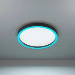 Luminaires Eglo Plafonnier Eglo MONTEMORELOS-Z LED Noir, 1 lumière, Changeur de couleurs