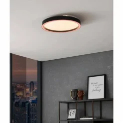 Luminaires Eglo Plafonnier Eglo MONTEMORELOS-Z LED Noir, 1 lumière, Changeur de couleurs