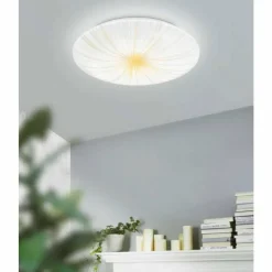 Lampes Dorées-Luminaires Eglo Plafonnier Eglo NIEVES LED Blanc, 1 lumière