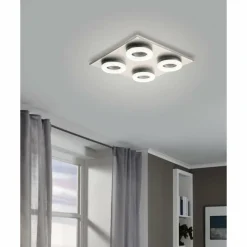 Luminaires Eglo Plafonnier Eglo PALENA LED Nickel mat, 4 lumières* Éclairage Led