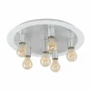 Lampes Vintages & Rétros-Luminaires Eglo Plafonnier Eglo PASSANO Argenté, Blanc, 6 lumières