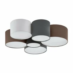 Lampes En Tissu-Luminaires Eglo Plafonnier Eglo PASTORE Blanc, 6 lumières