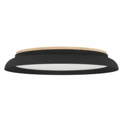 Lampes En Bois-Luminaires Eglo Plafonnier Eglo PENJAMO LED Écru, Noir, 1 lumière