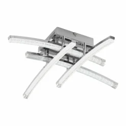 Luminaires Eglo Plafonnier Eglo PERTINI LED Chrome, 4 lumières* Éclairage Led