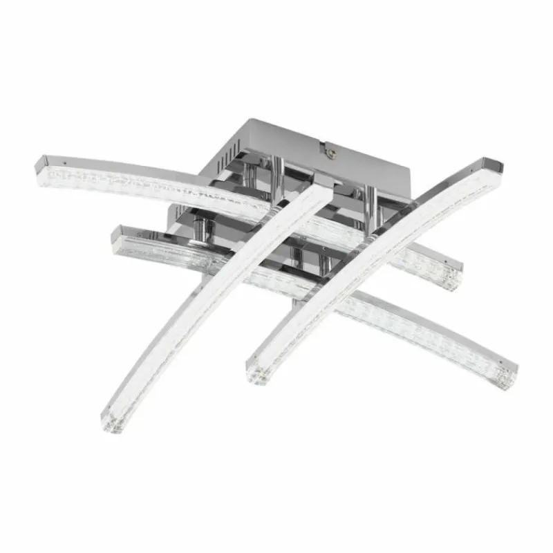 Luminaires Eglo Plafonnier Eglo PERTINI LED Chrome, 4 lumières* Éclairage Led