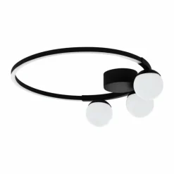 Lampes À Boules-Luminaires Eglo Plafonnier Eglo PHIANEROS LED Noir, 1 lumière