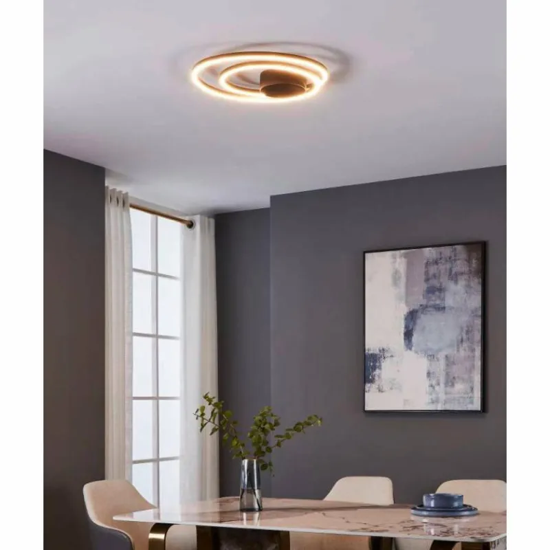 Luminaires Eglo Plafonnier Eglo RUOTALE LED Noir, 1 lumière* Éclairage Led