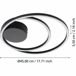 Luminaires Eglo Plafonnier Eglo RUOTALE LED Noir, 1 lumière* Éclairage Led