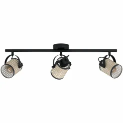 Lampes En Tissu-Luminaires Eglo Plafonnier Eglo RUSCOMB Noir, 3 lumières