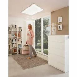 Luminaires Eglo Plafonnier EGLO SALOBRENA-M LED Blanc, 1 lumière, Détecteur de mouvement* Éclairage Led