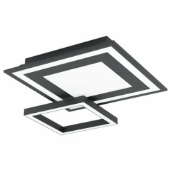 Luminaires Eglo Plafonnier Eglo SAVATARILA LED Noir, 1 lumière, Changeur de couleurs