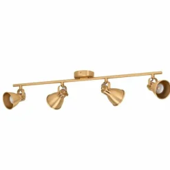 Lampes Dorées-Luminaires Eglo Plafonnier Eglo SERAS LED Or, Laiton, 4 lumières