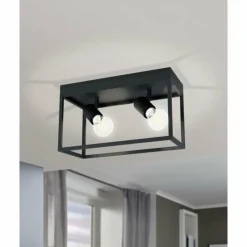 Luminaires Eglo Plafonnier EGLO SILENTINA Noir, 2 lumières* Plafonniers