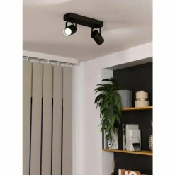 Luminaires Eglo Plafonnier Eglo SOREGO LED Noir, 2 lumières* Éclairage Led