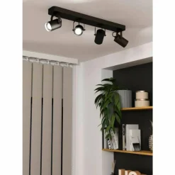 Luminaires Eglo Plafonnier Eglo SOREGO LED Noir, 4 lumières* Spots Et Projecteurs