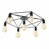 Lampes Industrielles-Luminaires Eglo Plafonnier Eglo STAITI Noir, 7 lumières