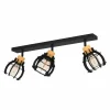 Lampes En Bois-Luminaires Eglo Plafonnier Eglo STILLINGTON Écru, Noir, 3 lumières