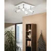 Luminaires Eglo Plafonnier Eglo TAMARA LED Chrome, Blanc, 4 lumières