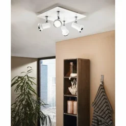 Luminaires Eglo Plafonnier Eglo TAMARA LED Chrome, Blanc, 4 lumières