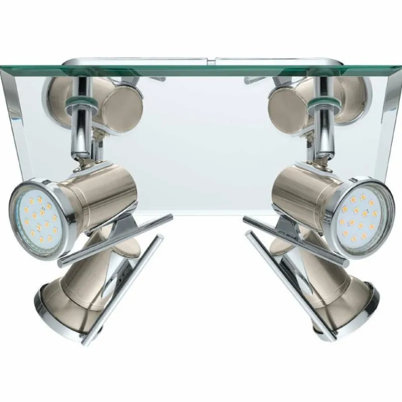 Luminaires Eglo Plafonnier Eglo TAMARA LED Chrome, Nickel mat, 4 lumières