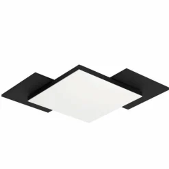 Lampes En Bois-Luminaires Eglo Plafonnier Eglo TAMURIA LED Brun, Noir, 1 lumière