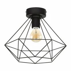 Lampes Vintages & Rétros-Luminaires Eglo Plafonnier EGLO TARBES Noir, 1 lumière
