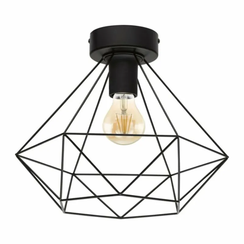 Lampes Vintages & Rétros-Luminaires Eglo Plafonnier EGLO TARBES Noir, 1 lumière