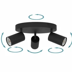 Luminaires Eglo Plafonnier Eglo TELIMBELA-Z LED Noir, 3 lumières, Changeur de couleurs