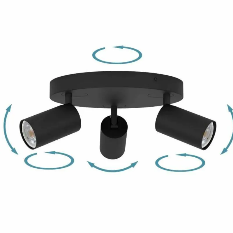 Luminaires Eglo Plafonnier Eglo TELIMBELA-Z LED Noir, 3 lumières, Changeur de couleurs