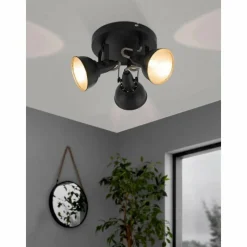 Lampes Dorées-Luminaires Eglo Plafonnier Eglo THORNTON Or, Noir, 3 lumières