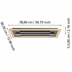 Lampes En Bois-Luminaires Eglo Plafonnier Eglo TIRRENARA LED Brun, Noir, 3 lumières, Télécommandes