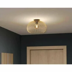 Lampes Dorées-Luminaires Eglo Plafonnier Eglo VENEZUELA Noir, 1 lumière