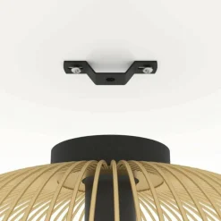 Lampes Dorées-Luminaires Eglo Plafonnier Eglo VENEZUELA Noir, 1 lumière