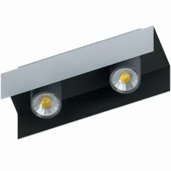 Luminaires Eglo Plafonnier Eglo VISERBA Aluminium, Noir, 2 lumières* Plafonniers