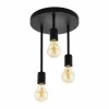Lampes Vintages & Rétros-Luminaires Eglo Plafonnier EGLO WILMCOTE Noir, 3 lumières
