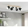 Lampes En Tissu-Luminaires Eglo Plafonnier Eglo-Leuchten BATALLAS Brun, Noir, 4 lumières