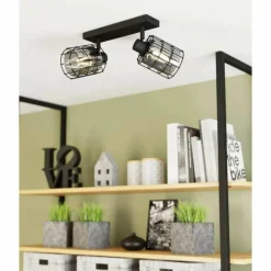 Luminaires Eglo Plafonnier Eglo-Leuchten CONSACA Noir, 2 lumières