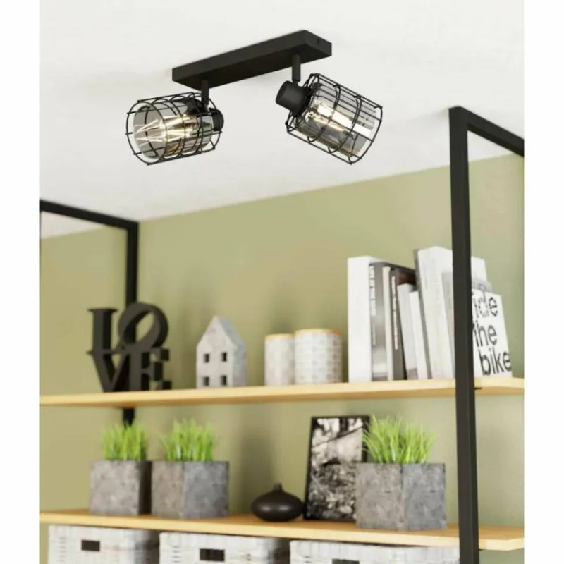 Luminaires Eglo Plafonnier Eglo-Leuchten CONSACA Noir, 2 lumières