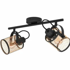 Lampes Vintages & Rétros-Luminaires Eglo Plafonnier Eglo-Leuchten DELLOW Noir, 2 lumières