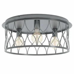 Lampes Vintages & Rétros-Luminaires Eglo Plafonnier Eglo-Leuchten GILTSPUR Noir, 3 lumières